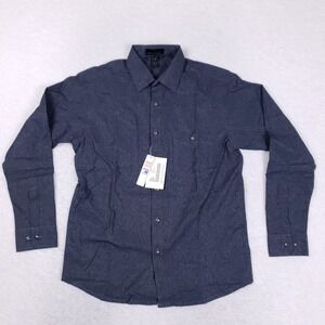 North End Men Shirt Size S Navy Blue Button Up Technical Moisture Wicking